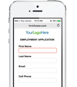 HR Virtuoso Recruiting Strategies Form on Phone - Mobile Application Form