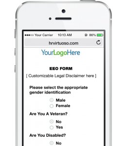 HR Virtuoso Recruiting Strategies Form on Phone - Mobile EEO Form
