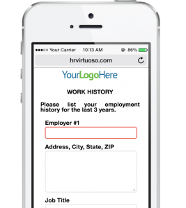 HR Virtuoso Recruiting Strategies Form on Phone - Mobile Work History