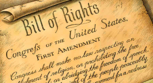 The First Amendment guarantees a right to free speech, with limitations.